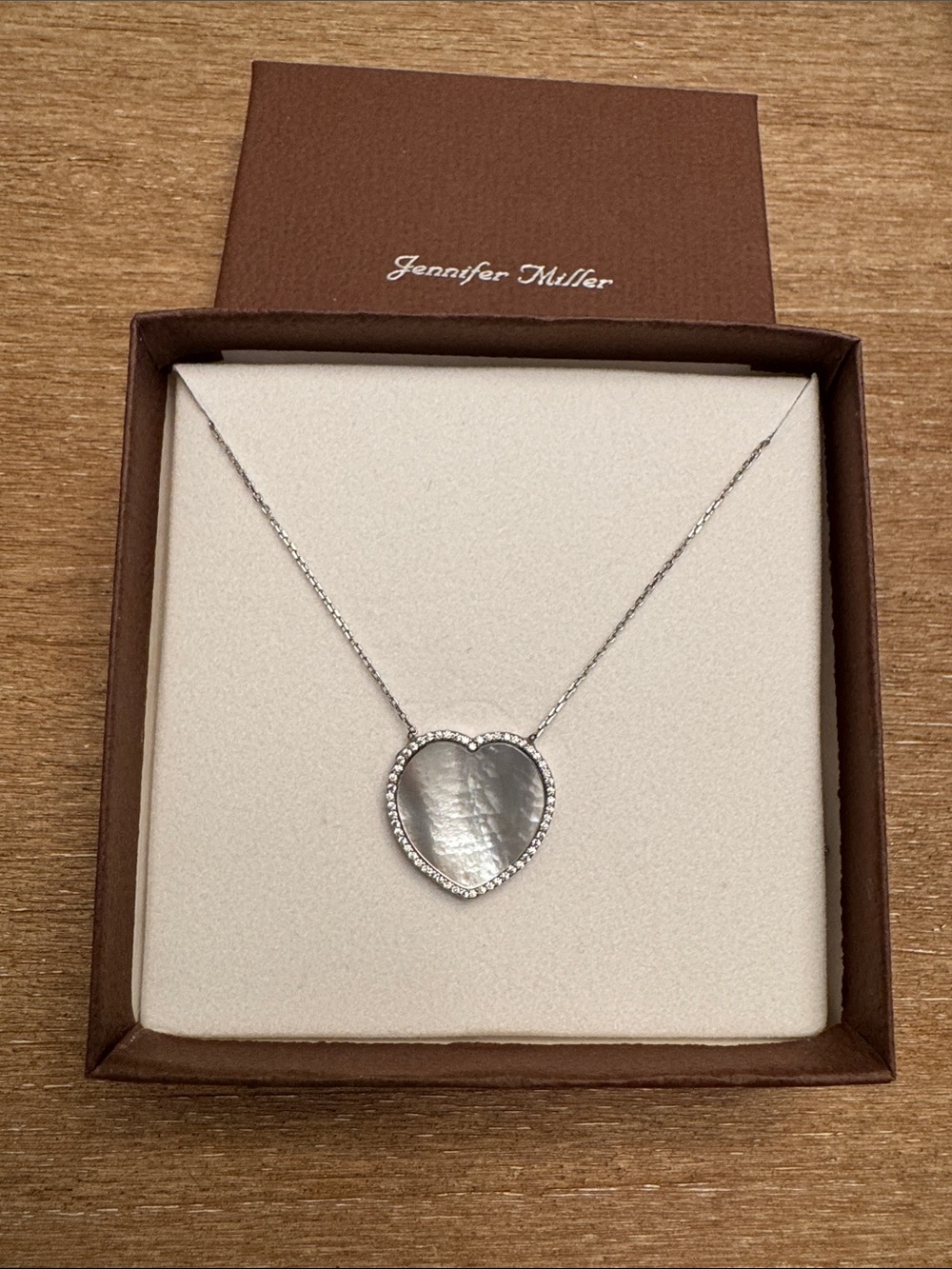 Silver Heart Pendant Necklace with Mother-of-Pearl